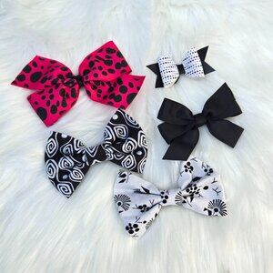 New Baby Girl Hair Bows – Set of 5 Clips, Soft & Stylish for Toddlers & Kids